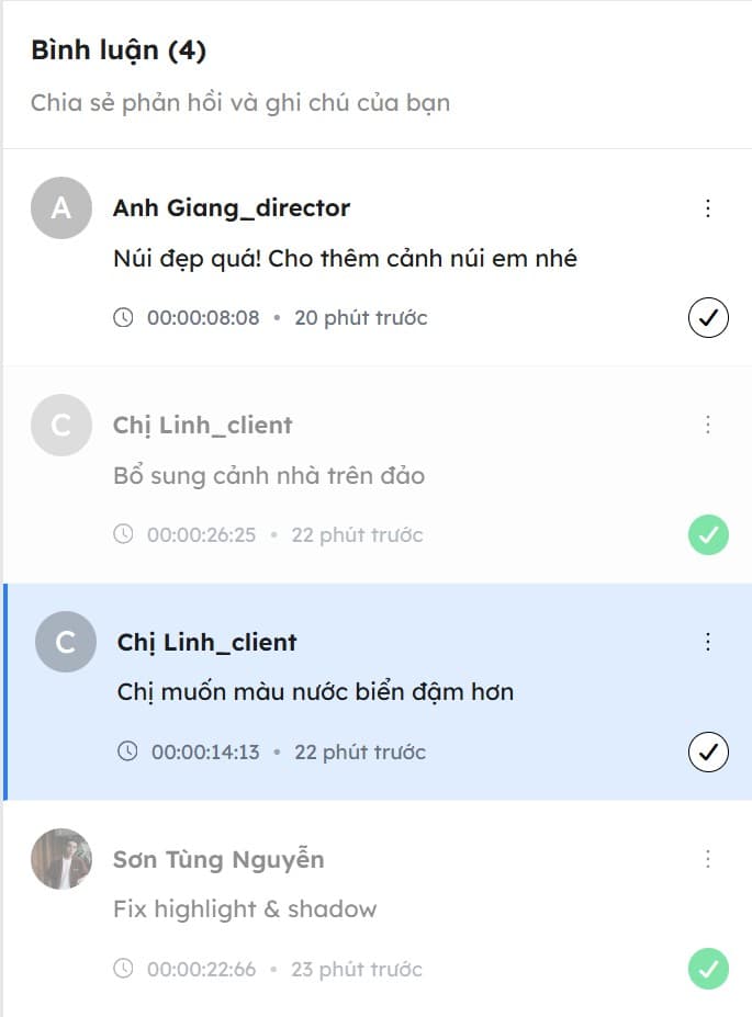 Tforart Review - Danh sách bình luận và trạng thái
